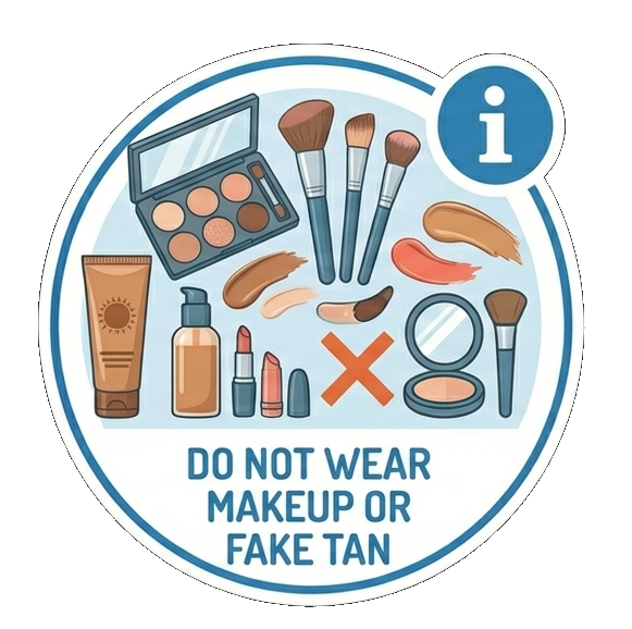 Do not wear makeup or fake tan graphic